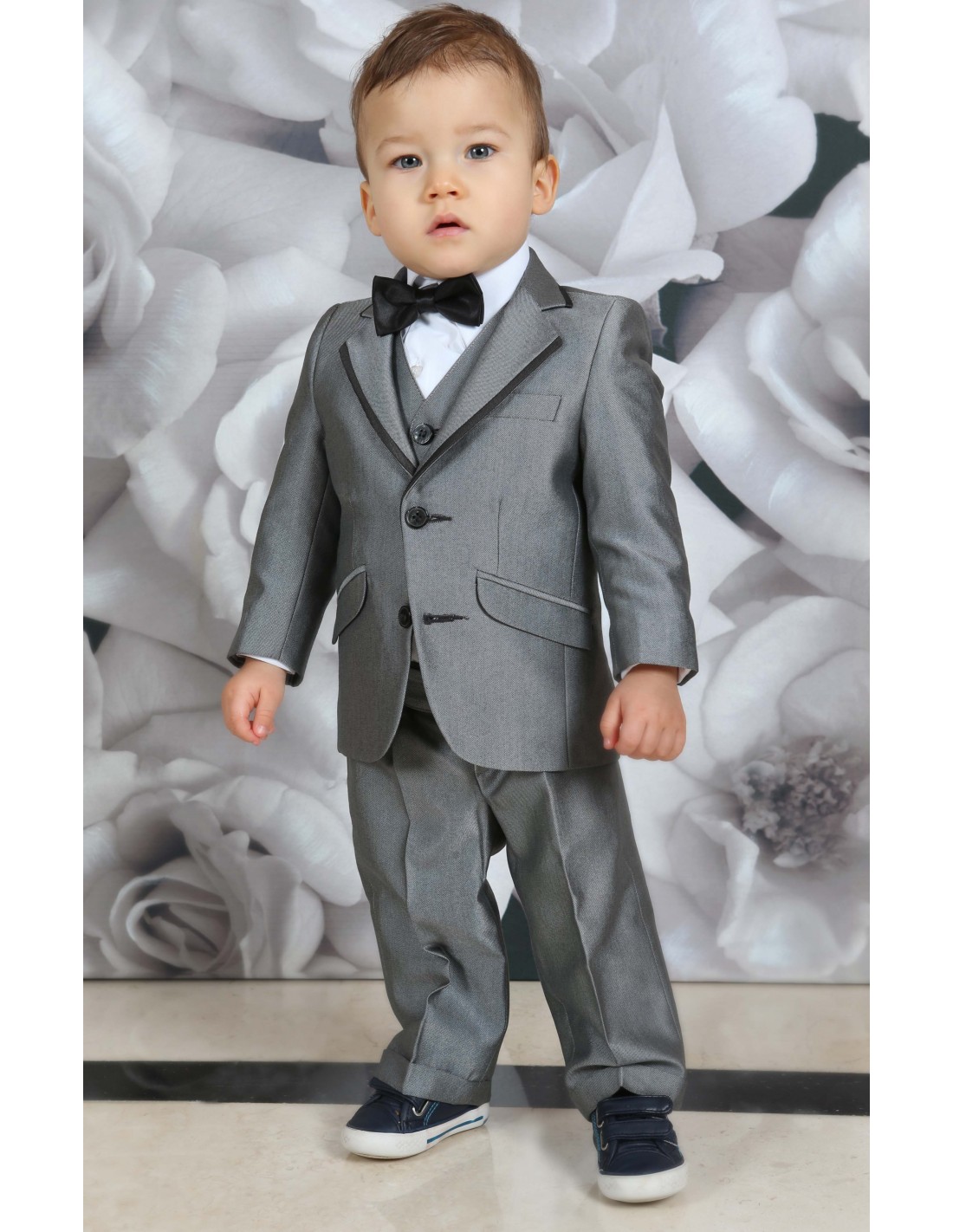Costume bébé de cérémonie ou mariage en gris