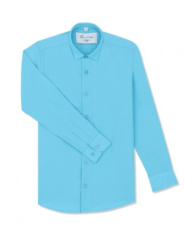 Chemise enfant col classique - bleu turquoise