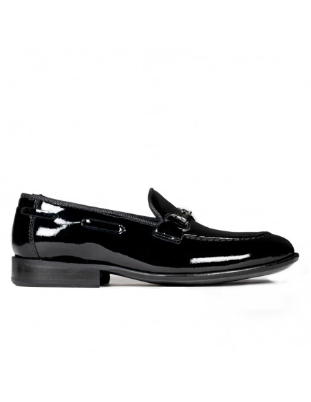 Mocassins Enfant de Cérémonie cuir | Noir vernis