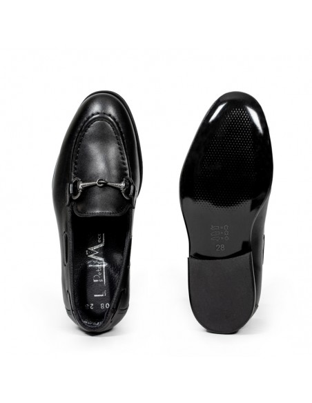Mocassins Enfant de Cérémonie cuir | Noir mat