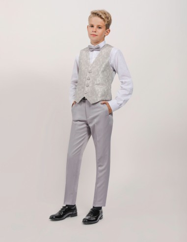 Gilet Costume Garçon Sans Manches – Cérémonie Mariage, Soirée, Cocktail – Noir Élégant 15-16 Ans – Look Petit Monsieur Parfait