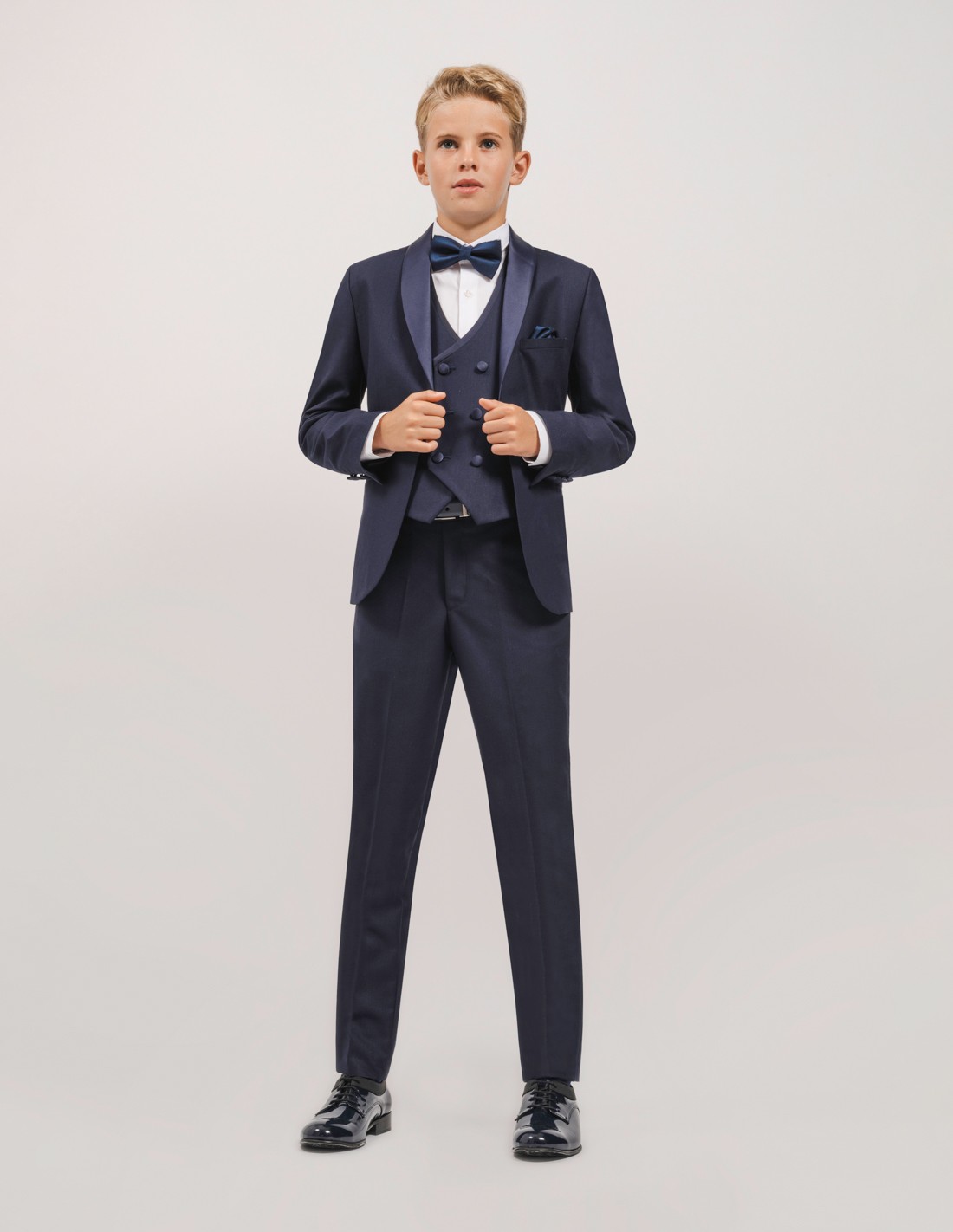 Gilet Sans Manves Garçon - Cérémonie, Mariage, Quotidien - Taille 3 à 14 Ans - Polyester/coton - Bleu Marine Ou Noir