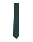 Cravate Fine Pour Enfant En Soie Italienne - Rayures Vert Gris, Longueur 110 Cm, Fait Main