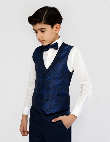 Costume Enfant Cérémonie à Motif fleuri Bleu Roi - Lucas