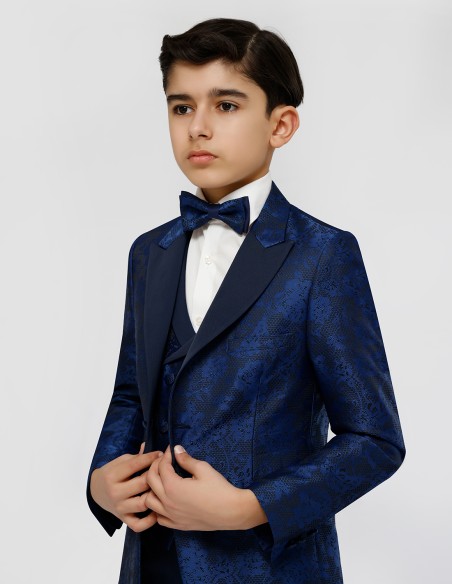 Costume Enfant Cérémonie à Motif fleuri Bleu Roi - Lucas