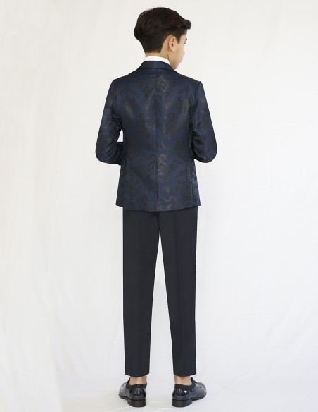 Costume Enfant Bleu Marine à Motif fleur  | Lucas