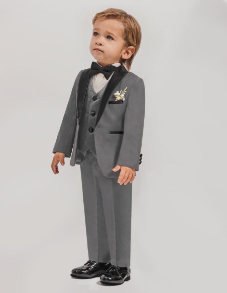 Tenue de Cérémonie Bébé Garçon noir et gris - Loic