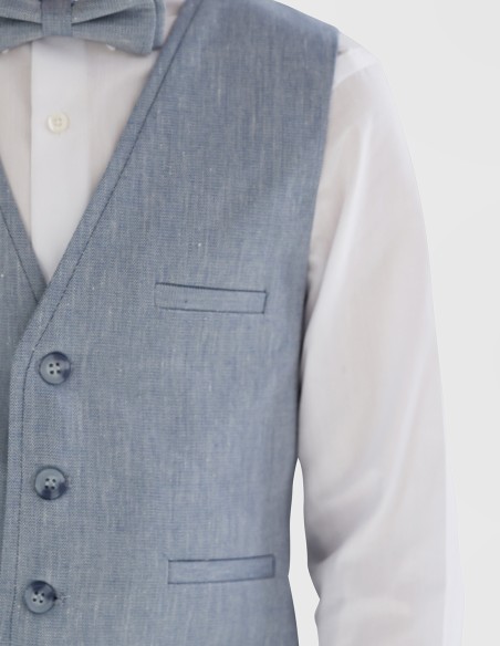 Ensemble Enfant Lin Bleu Ciel pour Cérémonie