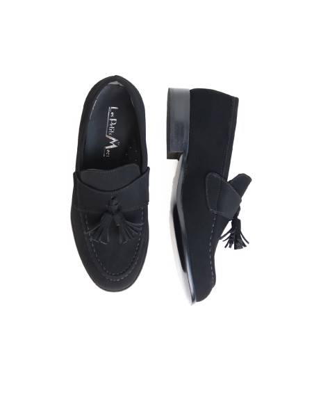 Mocassins Enfant pour Cérémonie en Daim | Noir