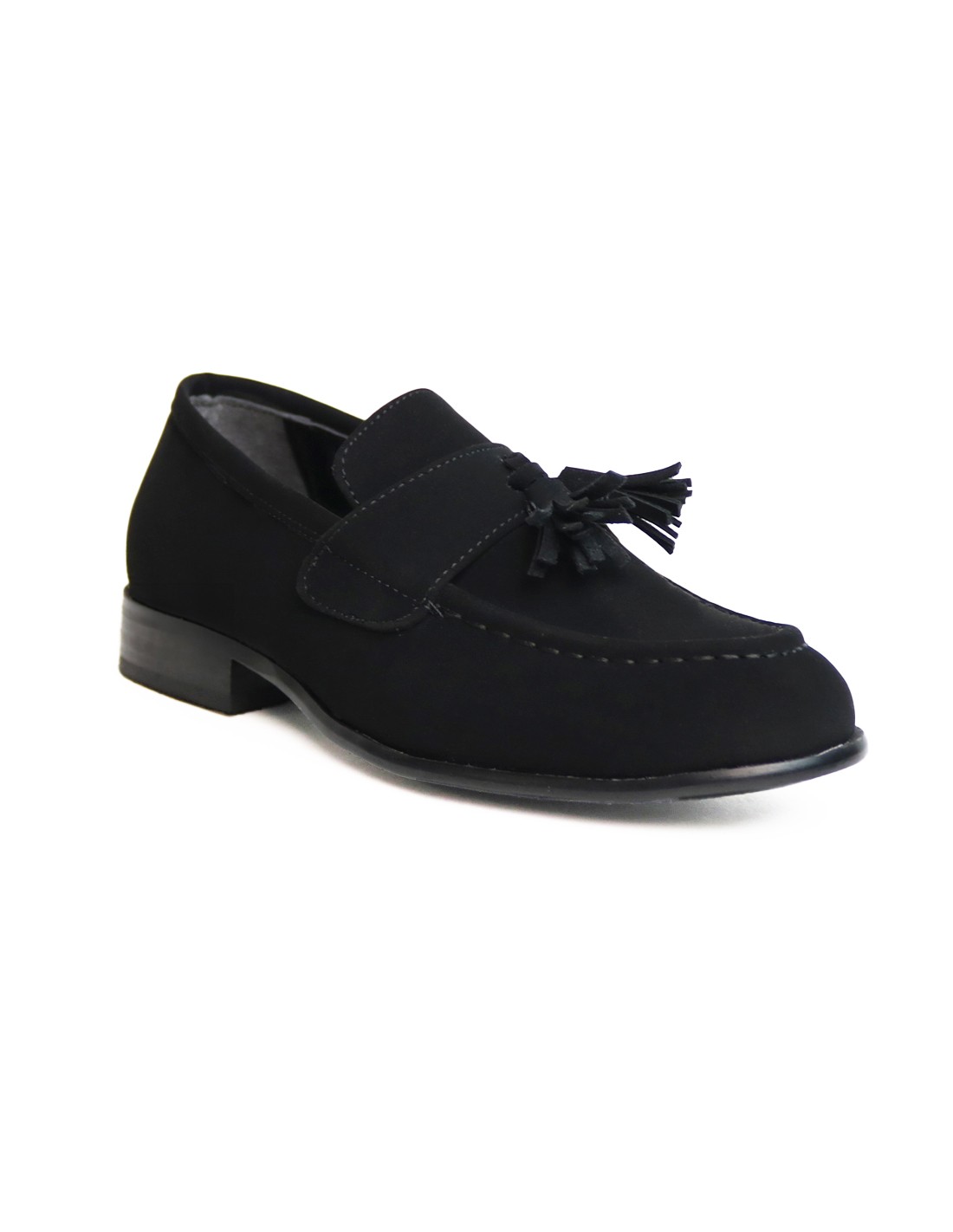 Mocassins Classiques En Suède Noir Pour Fille Et Garçon - Chaussures Plates Confortables Pour Ville, Mariage, école