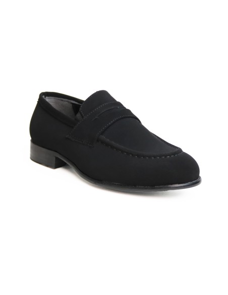 Mocassins Enfant de Cérémonie en Daim Noir