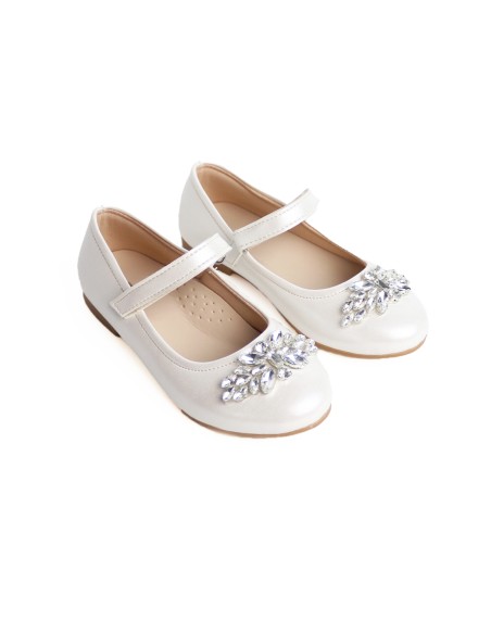 Ballerines Fille Pour Cérémonie et Mariage - Ivoire