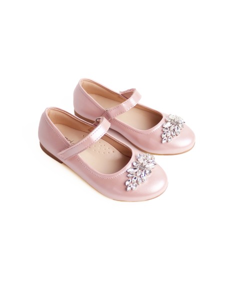 Ballerines Rose Fille Pour Cérémonie et Mariage