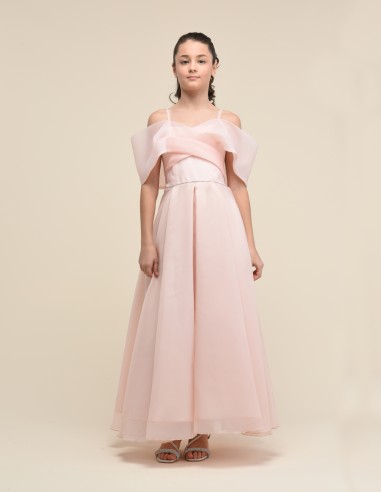 Robe De Cérémonie Pour Fille à Épaules Dénudées - Rose