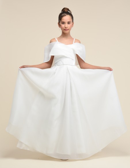 Robe De Cérémonie Pour Fille à Épaules Dénudées - Ivoire