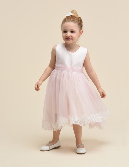 Robe Bébé de Cérémonie et Mariage rose - Zoé