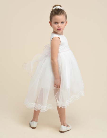 Robe pour Bébé Fille de Mariage et Baptême Ivoire