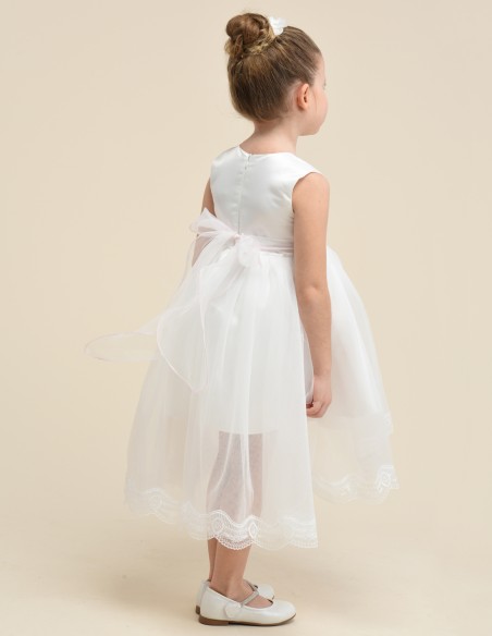 Robe pour Bébé Fille de Mariage et Baptême Ivoire
