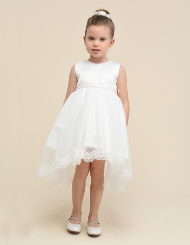 Robe pour Bébé Fille de Mariage et Baptême Ivoire