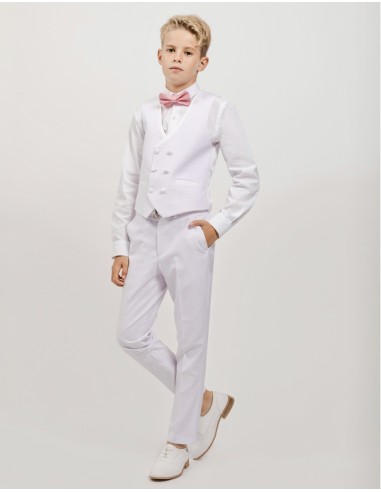 Tenue de Communion Enfant gilet & pantalon | Blanc
