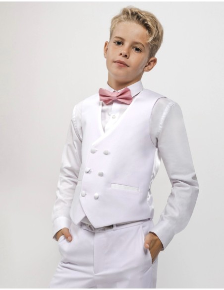Tenue de Communion Enfant gilet & pantalon | Blanc