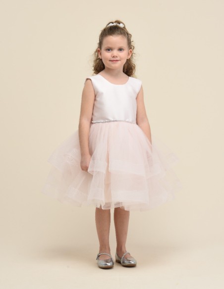 Robe de cérémonie fille Rose poudré Robe de cérémonie fille Rose poudré