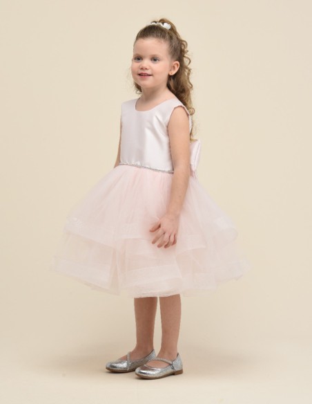 Robe de cérémonie fille Rose poudré Robe de cérémonie fille Rose poudré