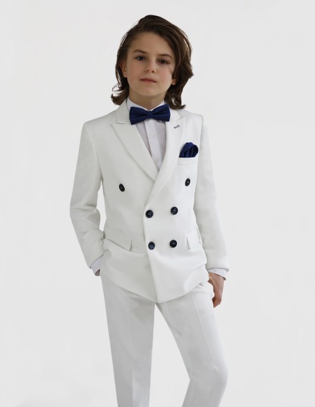 Costume Garçon de Cérémonie Blanc Croisé