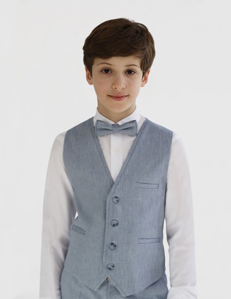 Ensemble Enfant Lin Bleu Ciel pour Cérémonie