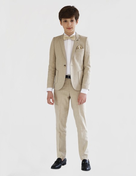 Costume Enfant de Cérémonie en Lin Beige