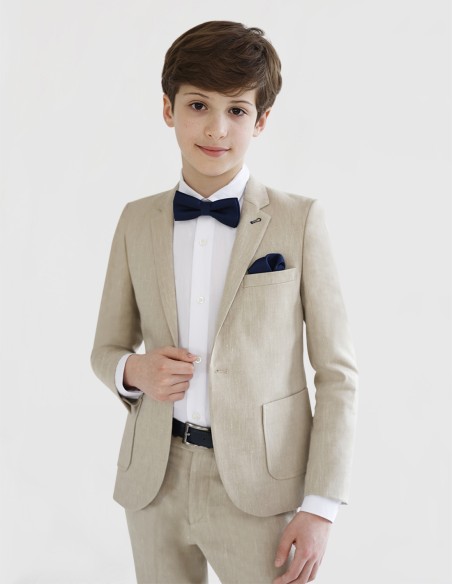 Costume Enfant de Cérémonie en Lin Beige
