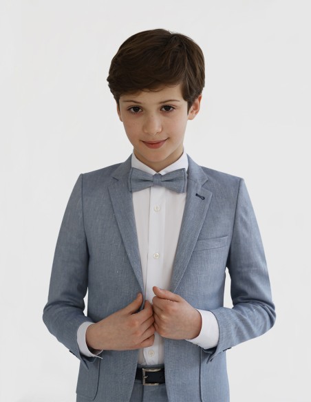 Costume Enfant de Cérémonie en Lin Bleu
