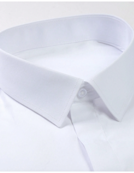 Chemise Enfant Blanche avec Boutons Cachés