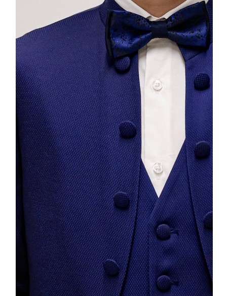 Costume Garçon de Mariage à Col Mao Bleu roi - Charles
