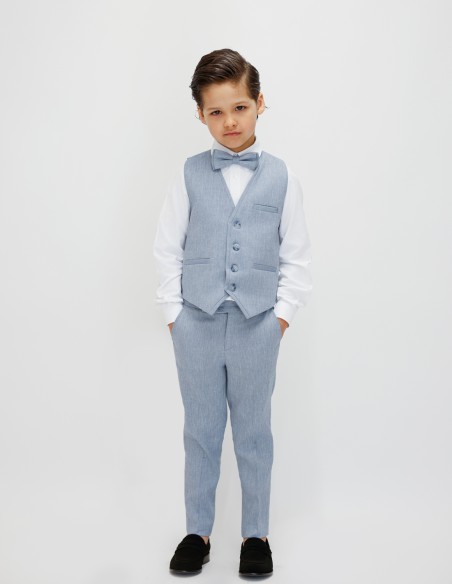Ensemble Enfant Lin Bleu Ciel pour Cérémonie