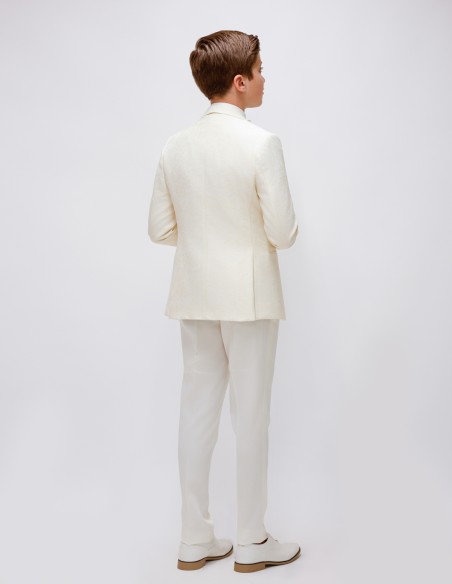 Costume Enfant de Cérémonie à Motifs fleuris - Lucas Beige-ivoire