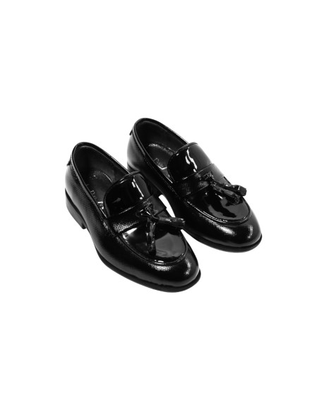 Chaussures Bébé Garçon de Cérémonie cuir vernis - Noir