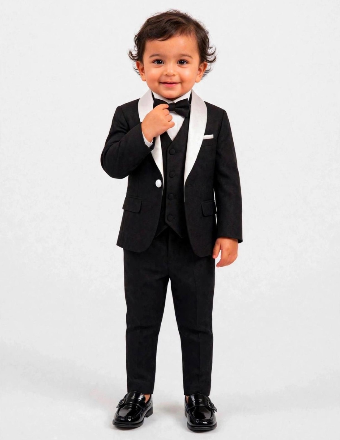 Tenue de Cérémonie Bébé Garçon Noir et Ivoire