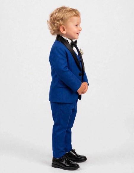 Tenue de mariage bébé garçon bleu indigo