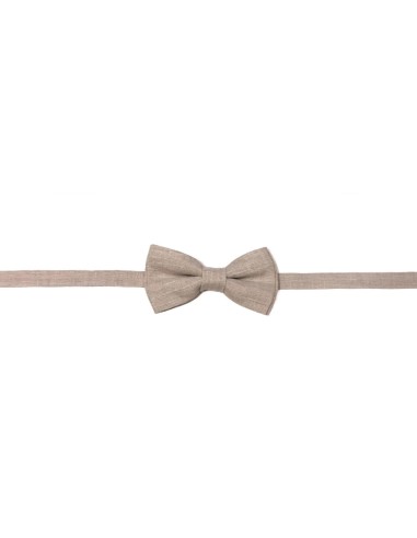Noeud Papillon pour Enfant en Lin Beige
