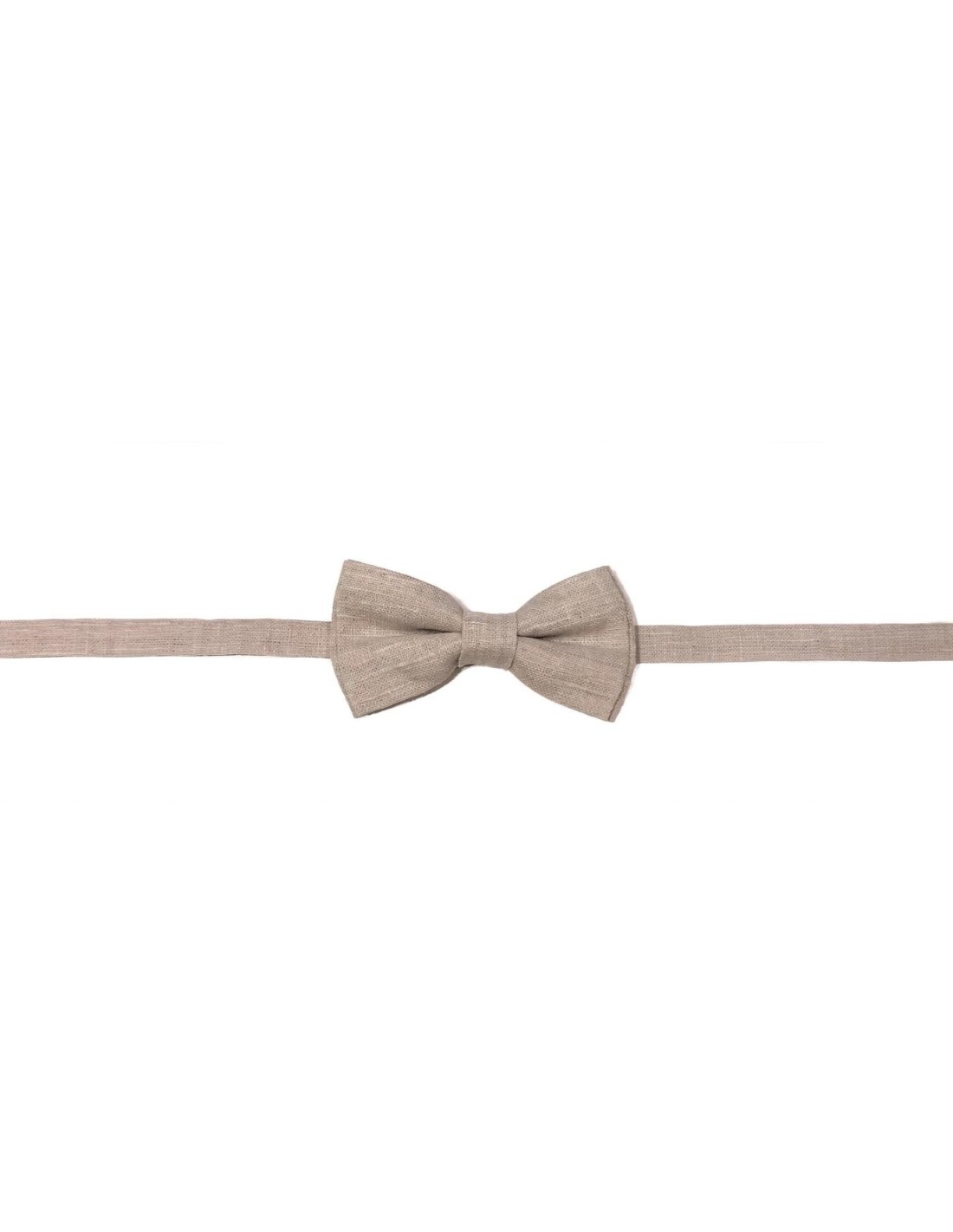 Noeud Papillon pour Enfant en Lin Beige