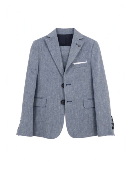 Costume Enfant en lin Bleu de Cérémonie