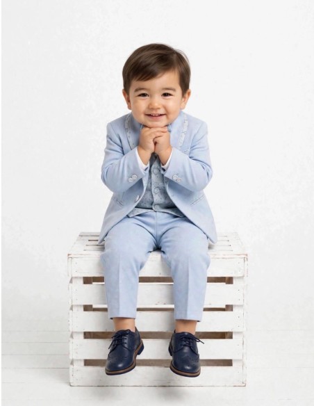 Tenue mariage bébé garçon bleu ciel