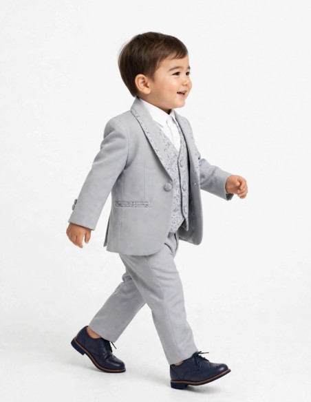 Costume Bébé Garçon Gris de Mariage | Steve