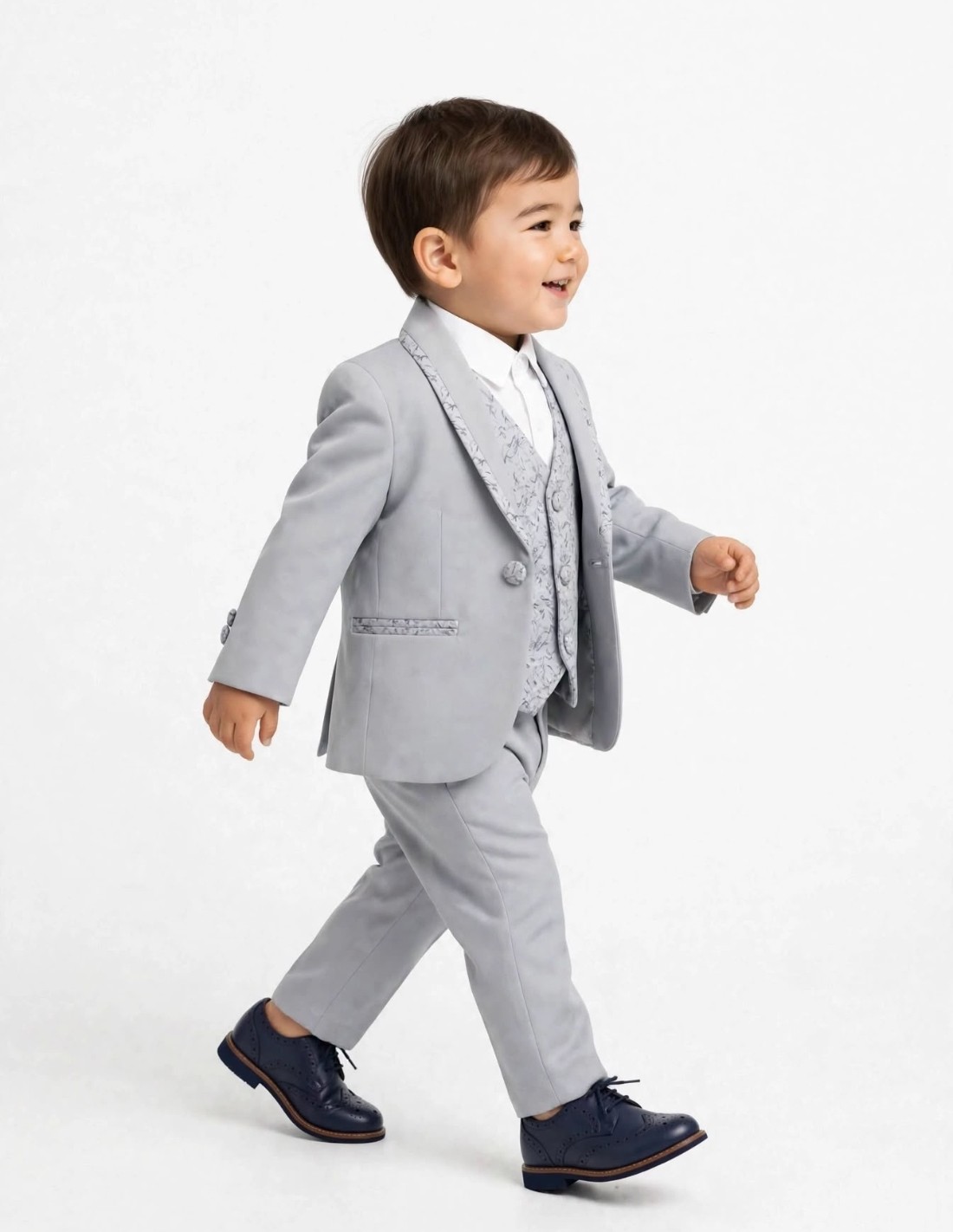 Costume Bébé Garçon Gris de Mariage 2