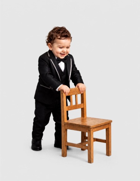 Costume bébé garçon noir pour mariage