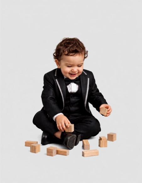 Costume bébé garçon noir pour mariage