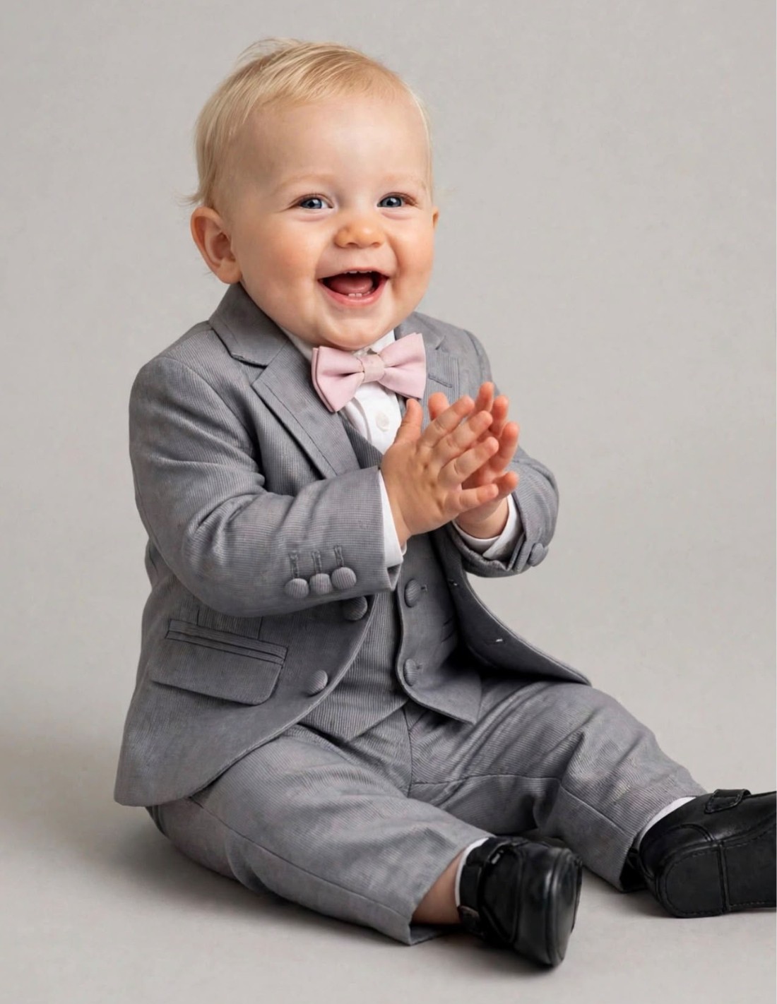 Costume Bébé Garçon de Mariage Gris 2