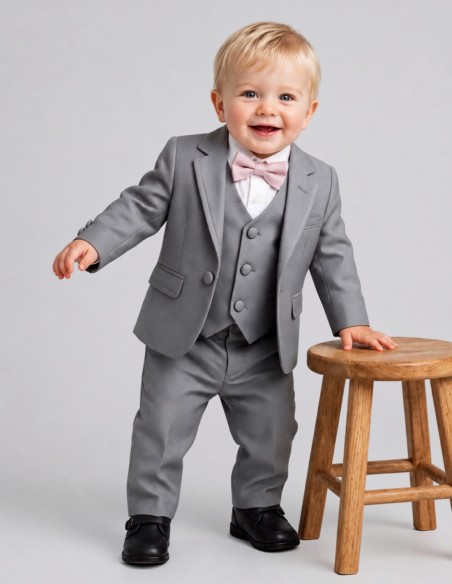 Costume Bébé Garçon de Mariage Gris