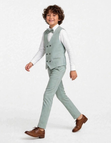 Ensemble Gilet & Pantalon Enfant Vert Sauge